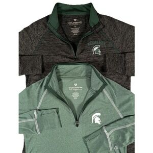 Colosseum Michigan State Spartans Quarter‑Zip Pullover Bundle Women's Sz Medium